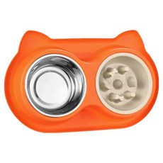 강아지 급체방지 식기, 오렌지, 1개