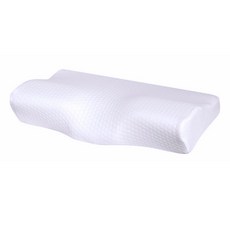 HONDONI 人體工學4D蝶型記憶紓壓枕頭 Z1-W 舒柔枕套 護頸椎助眠, 天絲白, 50 x 30 x 10cm, 1個