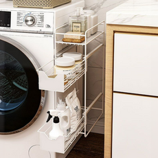 LaChouette 縫隙磁吸滑動收納架 3層, 1個, 白色