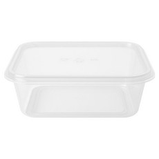 Swan 可重複使用沙拉便當外送容器 附蓋 正方形 透明 750, 50個, 1入