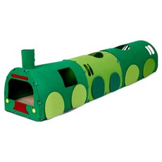 soonZAM 正中貓咪喜好 綠色火車隧道貓抓板套組 3層圓形, 1套, 混合色