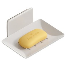 Harusol 浴室壁掛式免鑽孔肥皂架, 1個, 奶油色