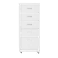 HABITY 現代基本簡約款鐵製抽屜櫃, 白色, 5層