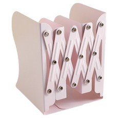 맙소샵 늘어나는 탁상용 자바라 책꽂이 북엔드 BRP435, 핑크