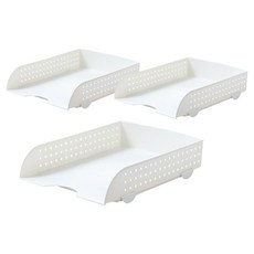 맙소샵 桌上型辦公室文件托盤整理架 BRP443 3入, 白色, 1層