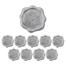 리코즈 클래식 실링왁스 스티커, 실버, 10개