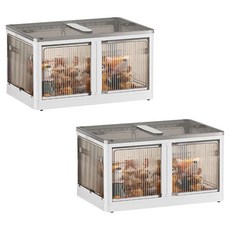 코모드 양문형 5오픈도어 이동식 폴딩 플라스틱 리빙박스, 화이트, 2개