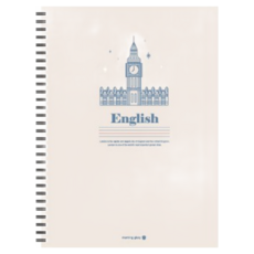 morning glory 450 精裝英文線圈筆記本 16開, 顏色隨機, 1本