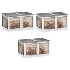 KOMOD 雙開式5開門可移動折疊塑膠收納箱, 白色, 3個