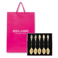 ROYAL ALBERT 100週年紀念甜點匙5件組 16cm + 購物袋, 1套, 前期