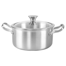 WONHA 電磁爐IH兩用 Chamcook 全三層潔淨不鏽鋼湯鍋 + 玻璃鍋蓋組, 銀色, 1套, 24cm