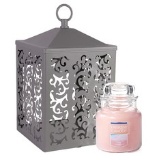 YANKee CANDLe 小蠟燭罐 + 小屋迷你暖燭燈禮盒組, 粉紅沙灘, 灰色