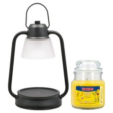 Haribo 小罐蠟燭 檸檬水果 + Beacon 迷你融蠟燈 禮物組, 黑色