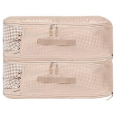 컴팩 이불 수납 압축 파우치 핑크베이지, 2개, 1개입