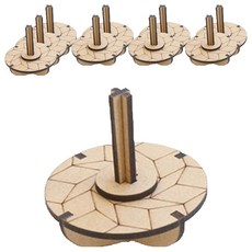 minhwashop 傳統圖案木陀螺製作套組 視覺錯覺陀螺A TDPWD0112, 混合顏色, 10套