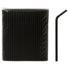 Swan 可彎曲吸管 黑色 7 x 210 mm, 1個, 500入