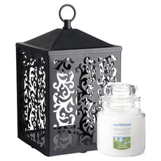 YANKee CANDLe 小罐小屋造型迷你融蠟燈禮盒, 黑色, 潔淨棉