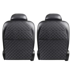 GMZ MOTORS 腳墊口袋型汽車座椅套 駕駛座椅 + 乘客座椅, 黑色, 1組