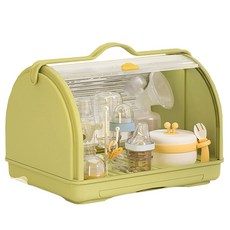 Yeya 也雅 雲朵小屋手提式奶瓶收納瀝水箱, 單件, 茉綠色