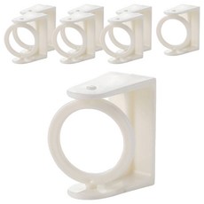 솔브리빙 무타공 360도 회전 압축봉 고리 홀더 8p, 화이트