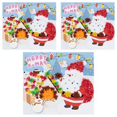 minhwashop 紙製立體馬賽克裝飾組 聖誕老人 UDOPP0585, 3個