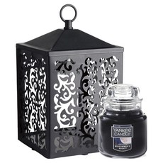 YANKee CANDLe 瓶中燭 + 小屋迷你融蠟燈禮物套組, 黑色, 仲夏之夜