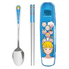 LiLFANT 柔美的細胞小將 All-in-one 全不鏽鋼湯匙筷子透明餐具盒組, 1套, 湯匙 + 筷子 + 餐具盒, 混合色