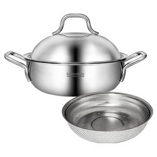 bella cuisine 316不鏽鋼三層多功能炒鍋 派對鍋 蒸鍋 火鍋套組, 1套, 24cm