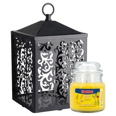 Haribo 小罐香氛蠟燭 + Cottage 迷你融蠟燈禮盒組, 黑色, 檸檬水果