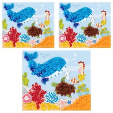 민화샵 종이 입체 모자이크 꾸미기 세트 UDOPP0584, 3개, 바다
