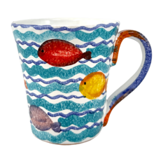 Modigliani 義大利陶 維內雷漁港系列 馬克杯 380ml, 藍色, 1個