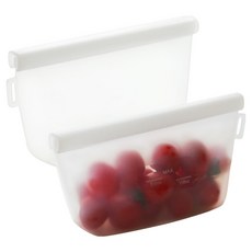 lilive 더블락 실리콘 지퍼백 화이트, 500ml, 1개입, 2개