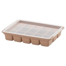 FLaiTO 鉑金矽膠完美貼合製冰盒 15格, 1個, 可可色