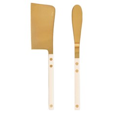Bogen Brisha 金色餐具 起司刀 + 奶油刀組, 1套, 香草色