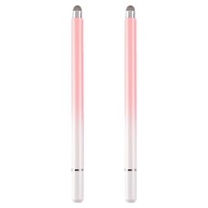 Akako 超細雙面相容觸控筆, 2個, 白粉色