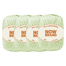 WoolClub NOWBRAND 高級人造絲編織線 80g, 119 柔和萊姆綠, 4個