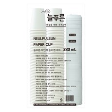 Neulpuleun 無印刷 紙杯 380ml+杯蓋 外帶飲料杯 一次性紙杯, 1組, 100個
