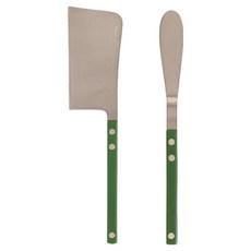 Bogen Brisha 緞面起司刀 + 奶油刀餐具組, 1套, 綠色