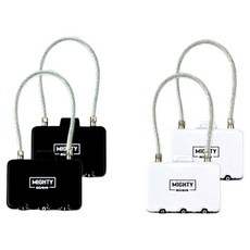 misoro 3000 鋼絲鎖 黑色 2入 + 白色 2入 組 2038, 1套