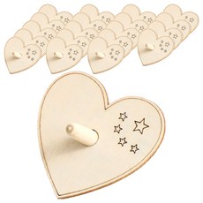 minhwashop 木製陀螺製作 愛心 UDOWD003D, 混合顏色, 20個