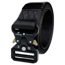 XCRUM 男款戶外運動腰帶 尼龍材質 快拆扣設計 舒適耐用, 黑色, 1條