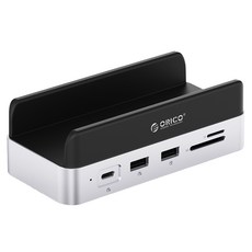 ORICO 奧睿科 直立式 MiniDock for Mac mini SSD擴充 / USB3.2 / USB3.0 / HDMI / Giga RJ45 / SD / TF / 10Gbps / PD100W ORICO-VS10, 1個, 混合色