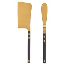 Bogen Brisha 金色餐具 起司刀 + 奶油刀組, 1套, 黑色