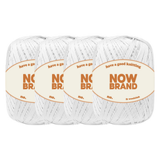 WoolClub NOWBRAND 高級人造絲編織線 80g, 101 白色, 4個