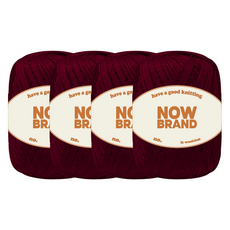 WoolClub NOWBRAND 高級人造絲編織線 80g, 106 酒紅色, 4個
