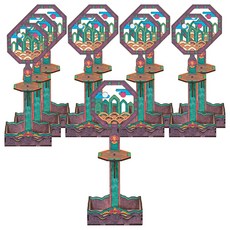 minhwashop MDF 傳統燭台 日月五峰圖 TDPWD0493, 混合顏色, 10套