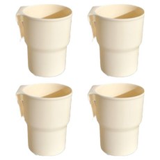 곰지홈 걸이형 데스크 정리 수납 홀더, 베이지, 4개