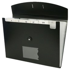 Misoroun 文件收納手風琴夾, 1個, 黑色(文件夾) + 透明(內頁)