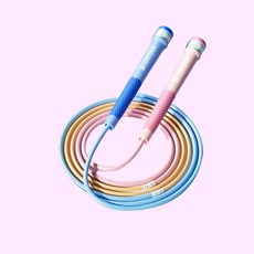 Moneyfull 馬卡龍色短版運動跳繩, MF 藍粉色, 1個