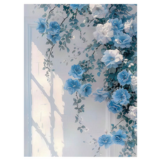 비엠디자인 플라워 소중한 십자수 30 x 40 cm, 블루 로즈, 1개